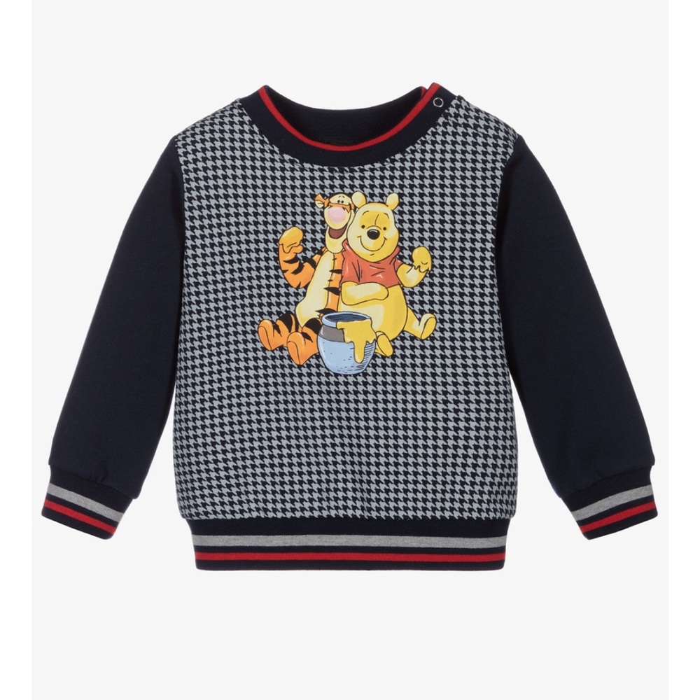 Monnalisa Navy Winnie the Pooh Sweater - Size 18M
